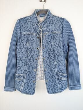 Blue Willi's Jacket Quilted Knit Denmark Chore Vintage Fall Gorpcore Blue Size S